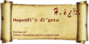 Hegedűs Ágota névjegykártya