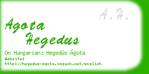 agota hegedus business card